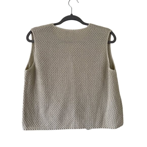Vintage 220 Mckay Beige Knit Button-Front Vest Medium Womens - Picture 4 of 12